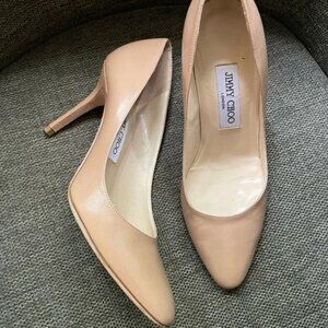Jimmy Choo Nude Bridget Heels 38.5 WEAR-FLAWS